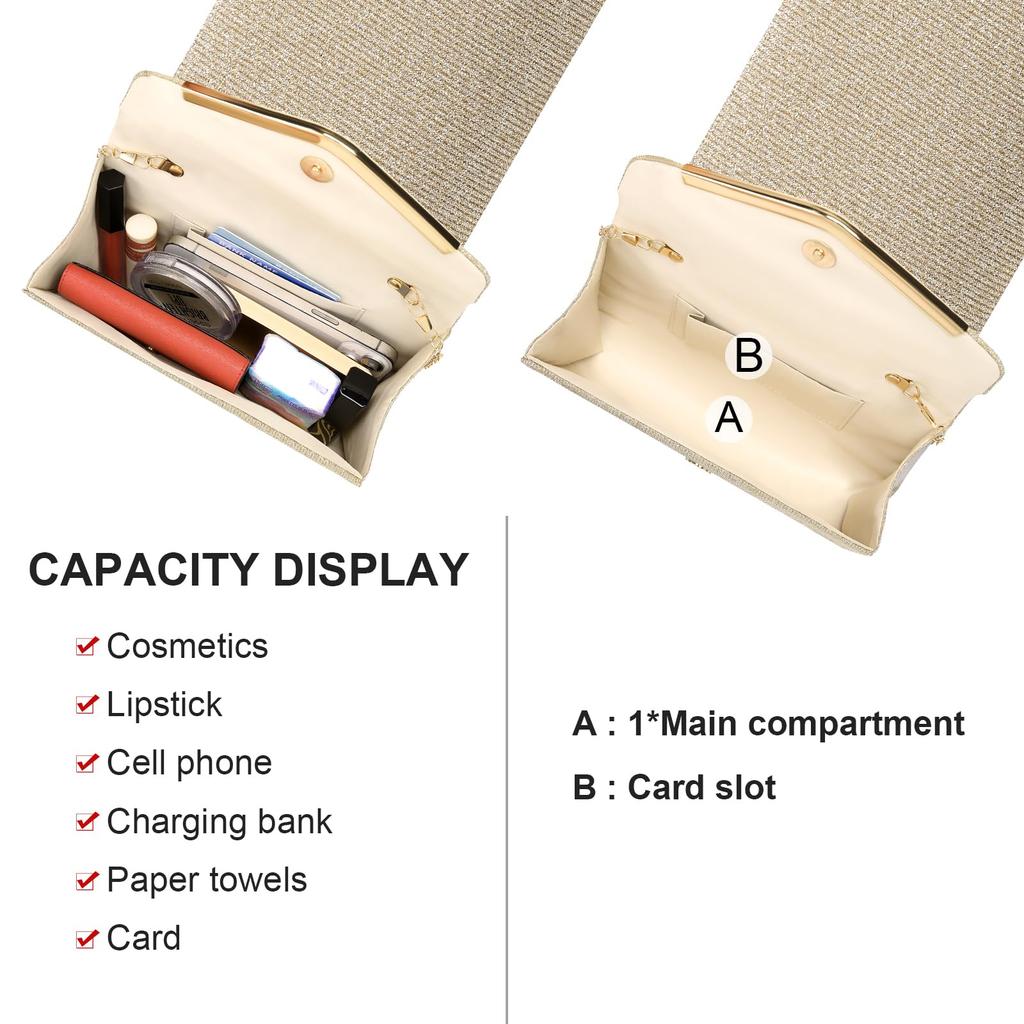 RNIEGA Party Bag, Wedding Shoulder Bag, Clutch Bag for Women, Perfect for Wedding Receptions, Graduations, Coming-of-Age Ceremonies, and More.