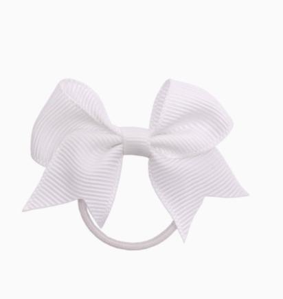 

color ribbed hair tie with bow One Size