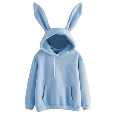 Winter frauen Kawaii Kaninchen Ohren Mode Lässig Feste Warme Sweatshirt Hoodie Neue Stil
