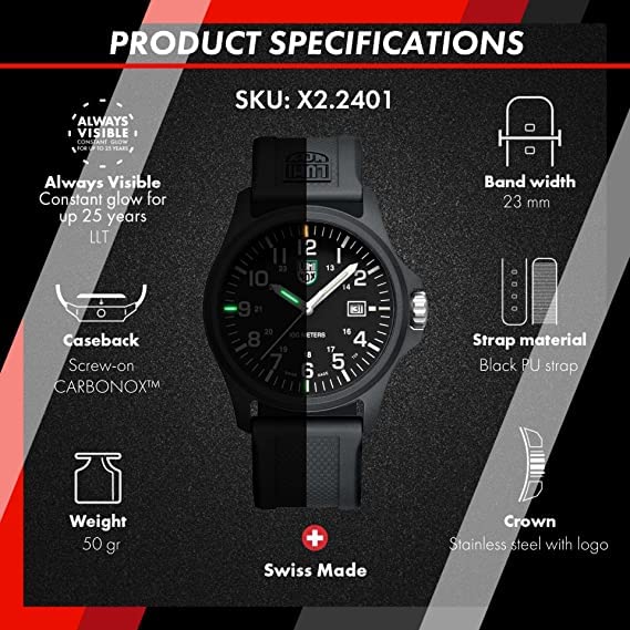 Luminox Patagonia Carbonox Green Logo Watch X2.2401 Black 44mm Model Swiss Made [Used]