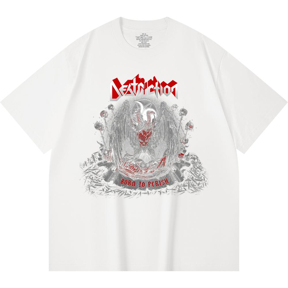 T-shirt Heavy Metal 100% Cotone 230 Gsm Stampa Band Rock Musica Popolare Unisex T-shirt Pesante in Cotone