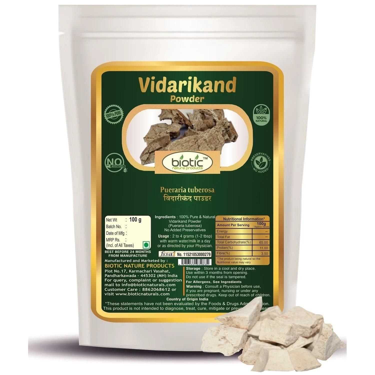 

Biotic Natural Original Vidarikand Churna Powder 100gm