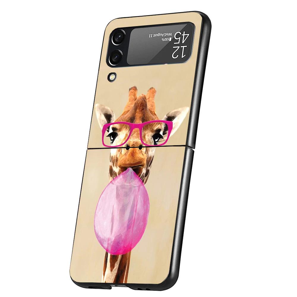 

Cute Cartoon Giraffe Animal Case Phone Cover for Samsung Galaxy Z Flip 6 5 4 3 5G ZFlip6 ZFlip5 ZFlip4 ZFlip3 Black Hard Trend F Galaxy ZFlip6