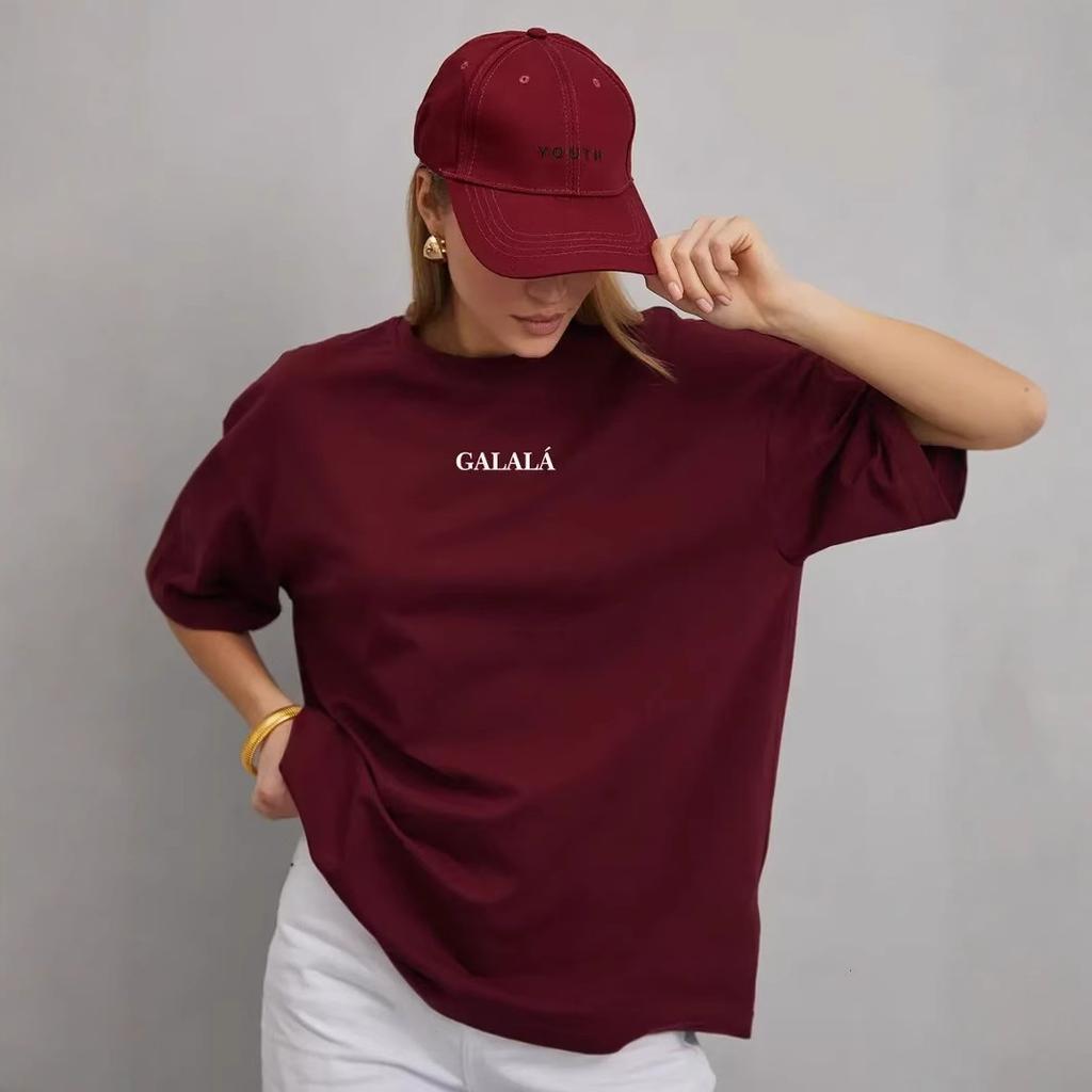 Women's Short Sleeve Graphic Tee Round Neck Casual Fashion T-Shirt With Vintage Print Oversized Fit