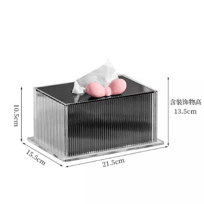 Rectangular Acrylic Tissue Box High-end Desktop Napkin Holder Creative Tissue Box Living Room Coffee Table Restaurant Decoration