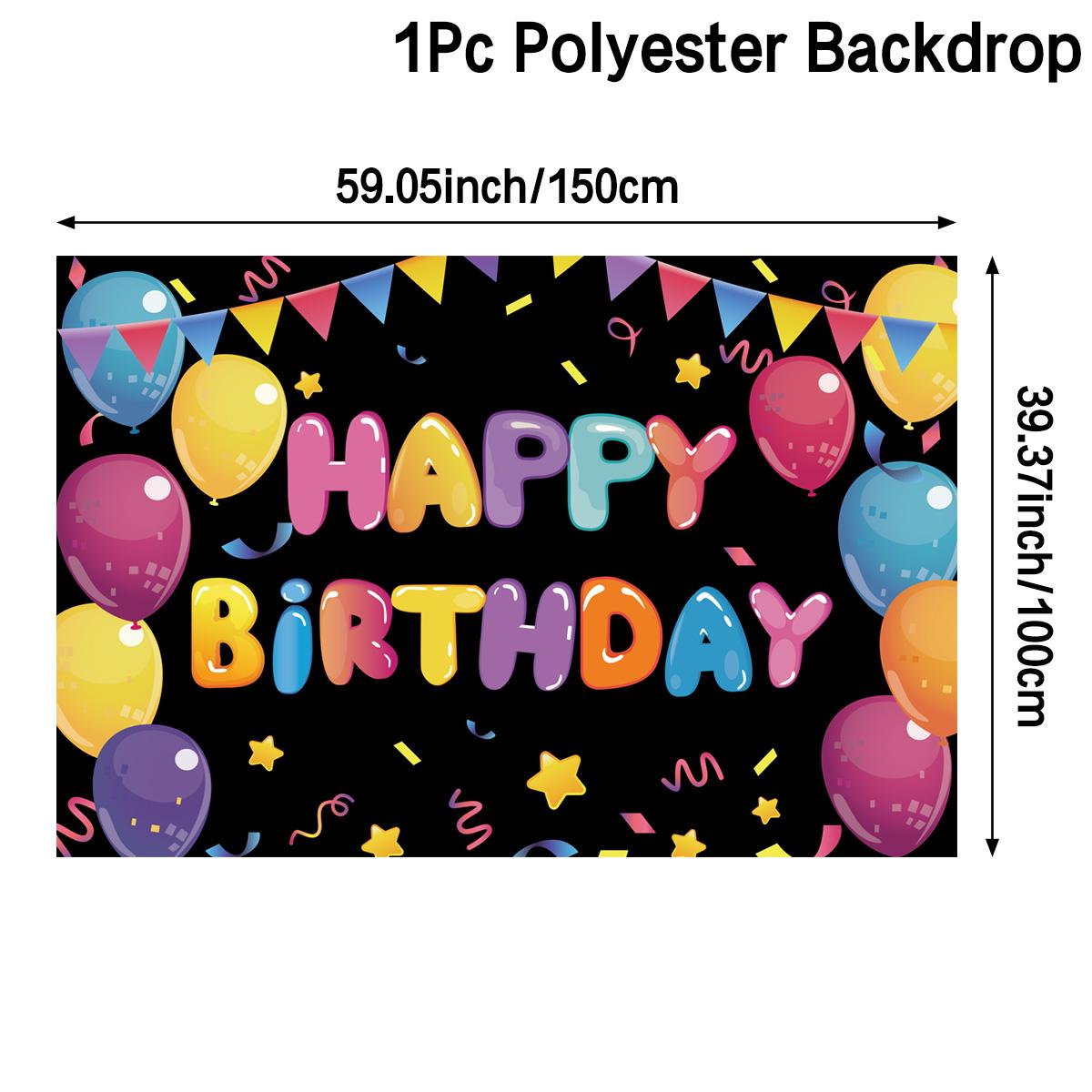 

Красочные воздушные шары С Днем Рождения Фон Ткань Дверная занавеска Украшение для вечеринки в честь первого дня рождения Дети Ребенок Один год Фото Фон