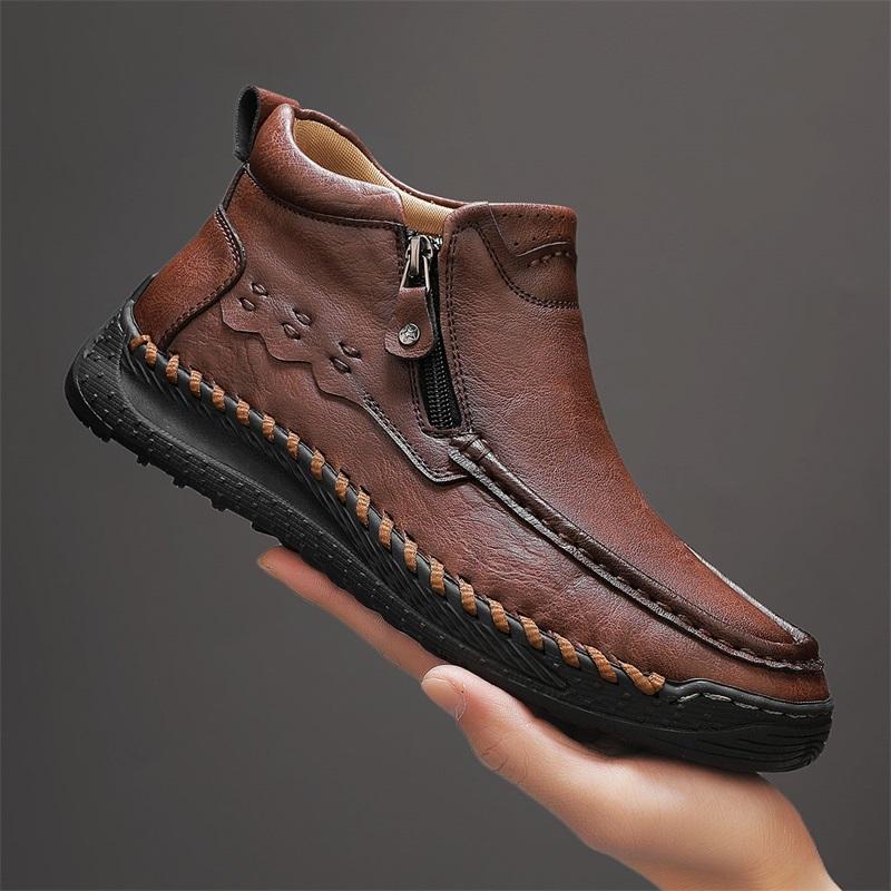 Plus Size 39-48 Men's High-top Casual Shoes Handmade Shoes Casual Sneakers