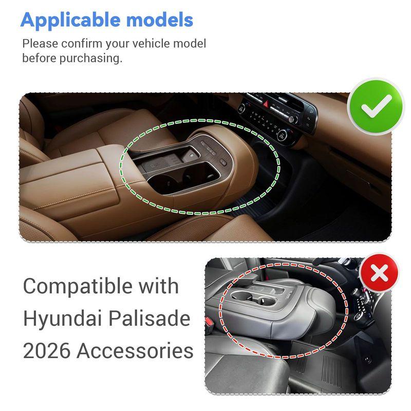 Floor Center Console Organizer Tray for 2026 Hyundai Palisade Lower Center Console Storage Box Interior Secondary Accessories