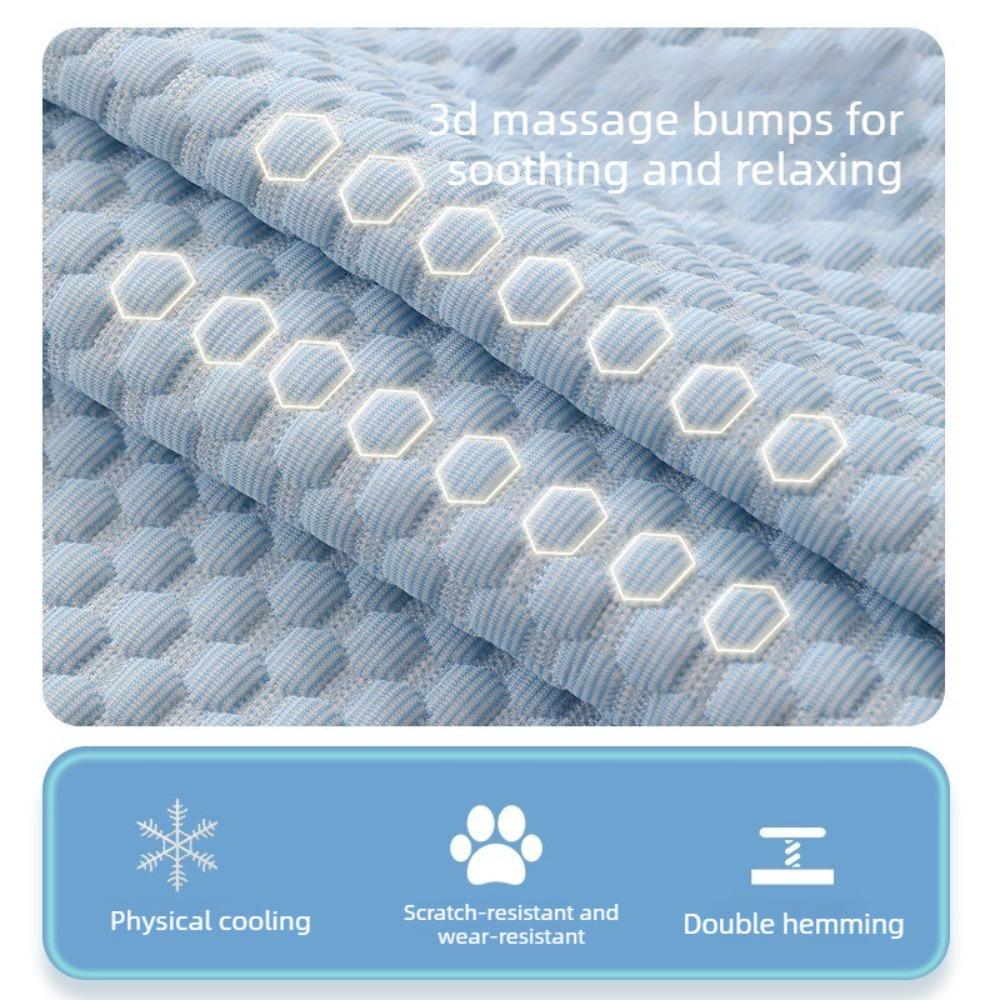 Pet Cooling Mat Summer Cool Dog Bed Breathable Ice Silk Cat Pad Gel Cushion for Dogs and Cats Hot Weather Relief
