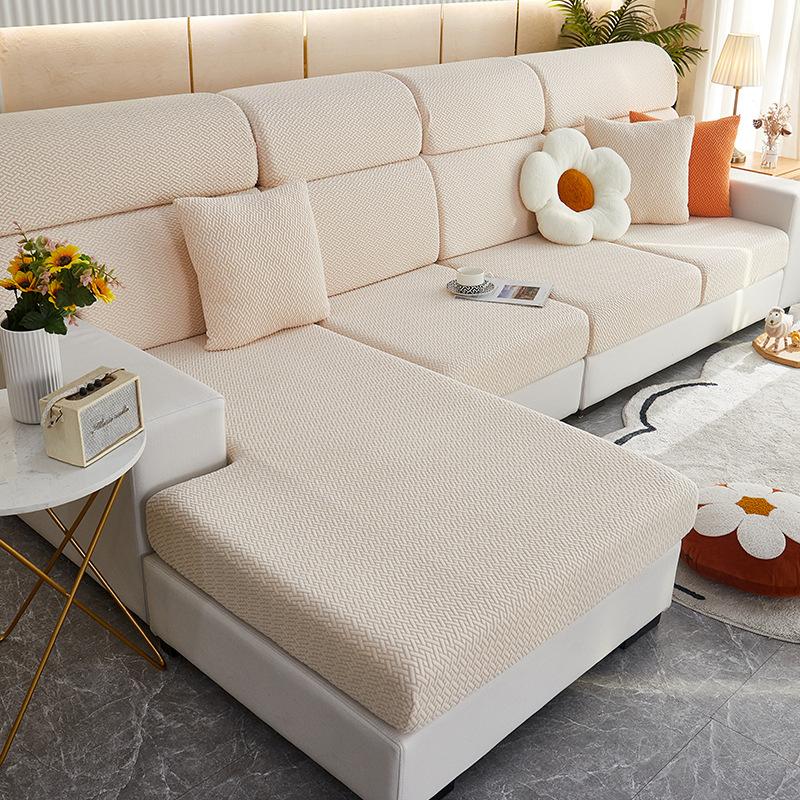 Thick Cushion Cover Fitted Sofa Covers Living Room Washable Stretch Jacquard Seat Cover Furniture Protector Sectional Sofa S032