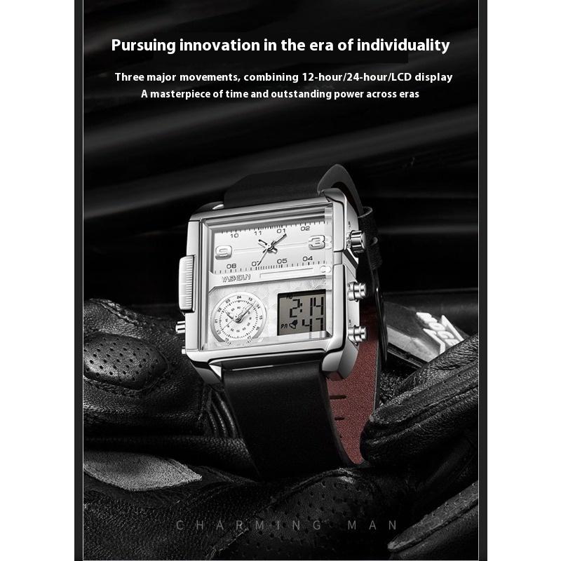 Top Brand Multifunctional Men's Watch Large Dial Men's Watch Genuine Leather Luminous Waterproof Fashion Watch