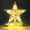 LED Christmas Tree Topper Star Moon Decoration Acrylic Xmas Ornament Energy Saving Shining Lamp Festive Home Room Decor