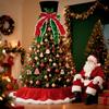 Foldable Christmas Tree Top With Big Bowknot Embellishments for Indoor and Outdoor Winter Holiday Party Centerpieces