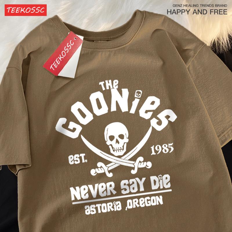 Die Goonies sagen niemals stirb T-Shirts Herren Damen Bequemes Rundhals-T-Shirt Atmungsaktive Baumwoll-T-Shirts Street Locker Partnerlook