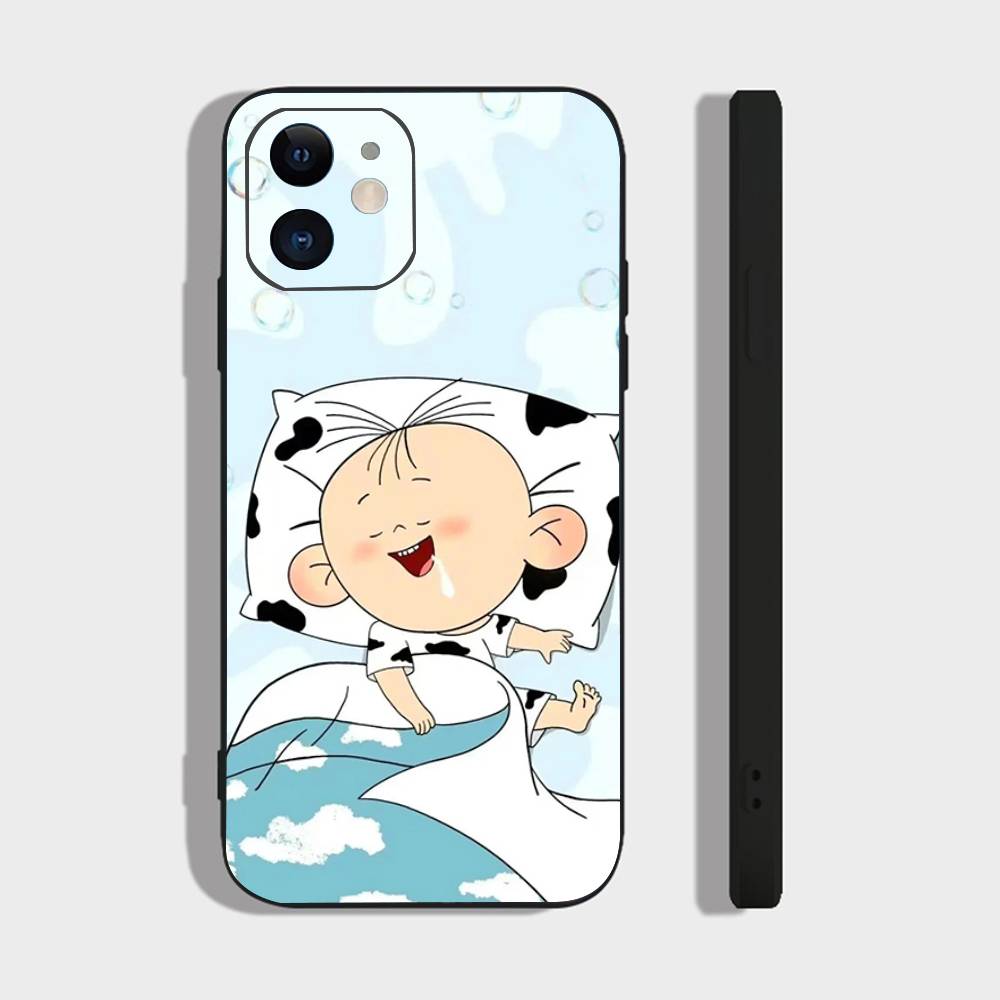 

BIG E-EAR T-TUTU Cartoon Animation Phone Case For IPhone 17 Air 16 15 14 13 Pro Max 11 12 Black Silicone Cover IPHONE 13MINI