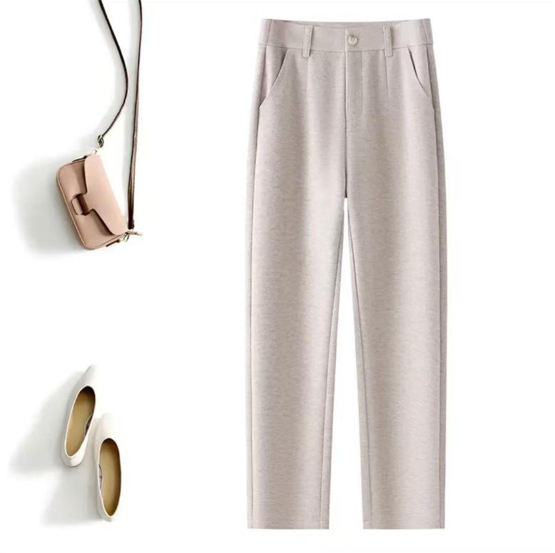 

2024 Women s High-Waisted Slimming Straight-Leg Fleece-Lined Pants for Autumn and Winter 2XL [125-135 cm]