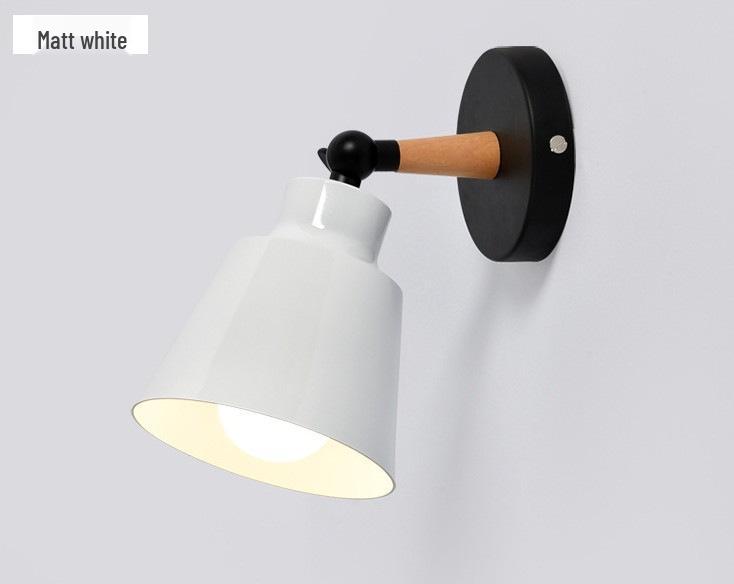 Nordische Massivholz-Wandleuchte - Schlafzimmer, Flur, Treppenlicht mit Steckschalter