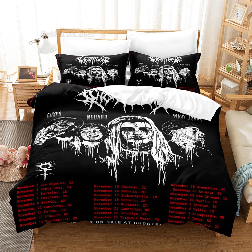 Ghostemane Bedding Set Single Twin Full Queen King Size Bed Set Aldult Kid Bedroom Duvetcover Sets 3D Print Cool Hip Hop 2022