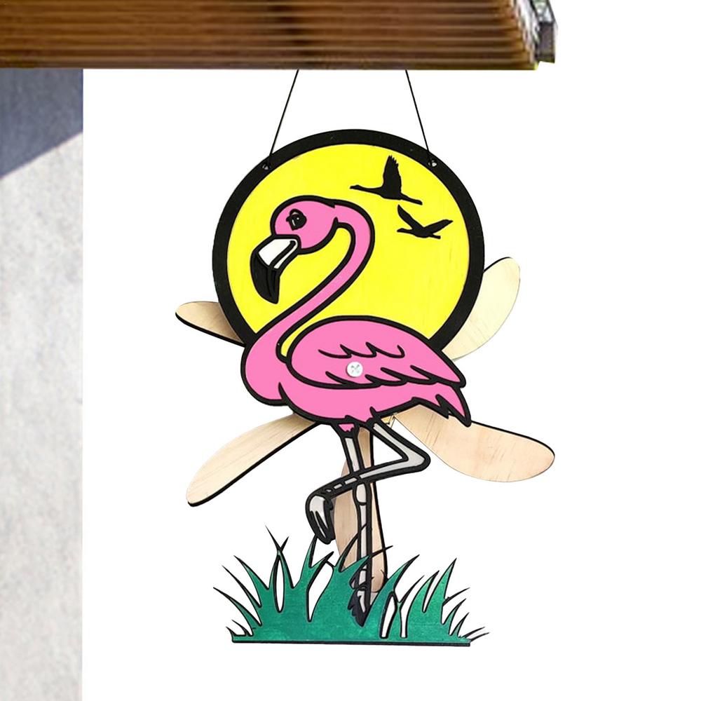 Animal Wind Spinner Wooden Cartoon Animal Pinwheels Weather-Resistant Hangable Decoration For Garden Patio Outdoor