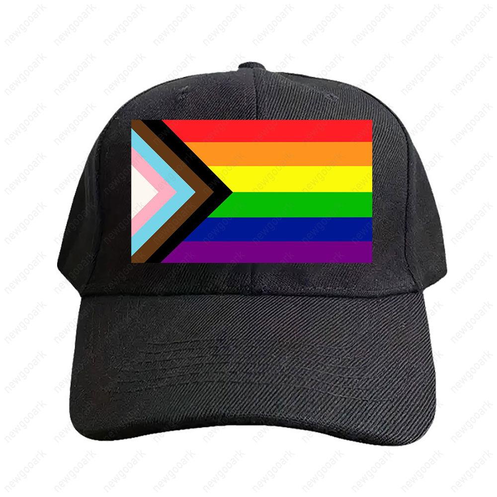 Homosexuelle Progress Pride Flagge Kappe Sommer Damen Unisex Erwachsener Schirmmütze Mode Lässig Verstellbar Bedruckte Baseballkappen Trucker Cap