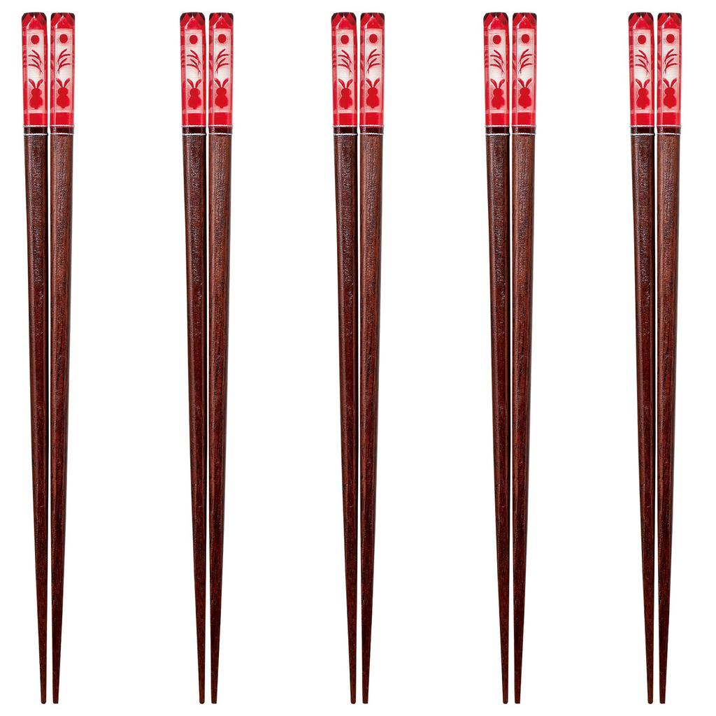 Chopsticks Set of Acrylic Resin and Natural Made in Japan J-kitchens 5, Material Wood, PID5280,