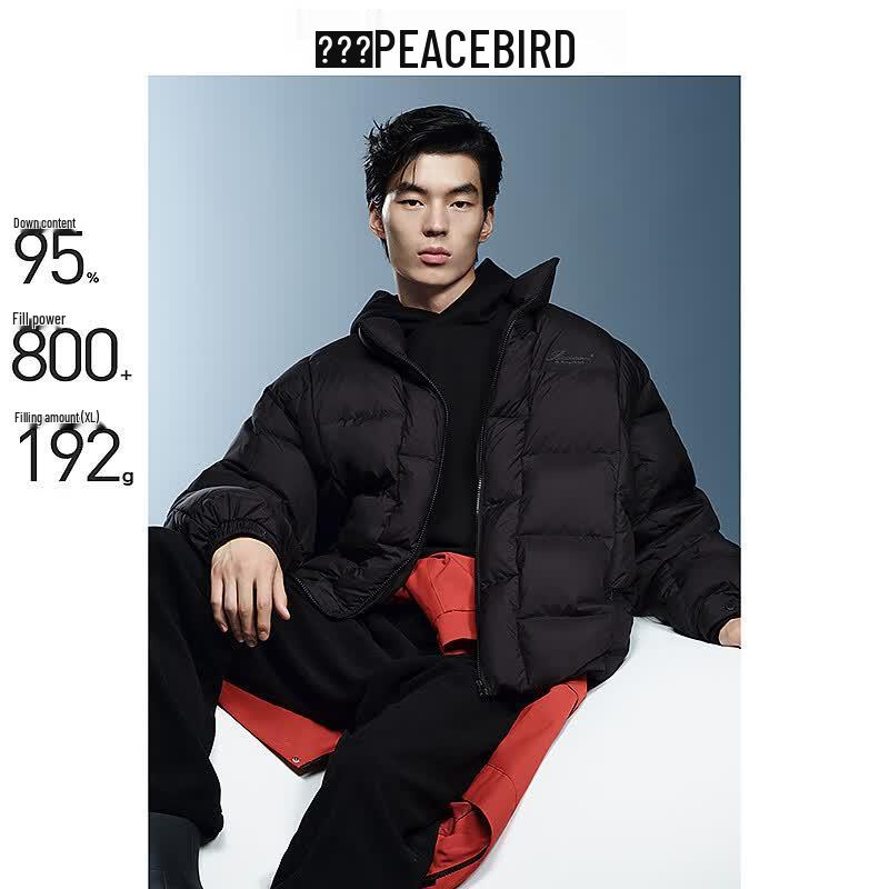 PEACEBIRD Men s Short Puffer Down Jacket L