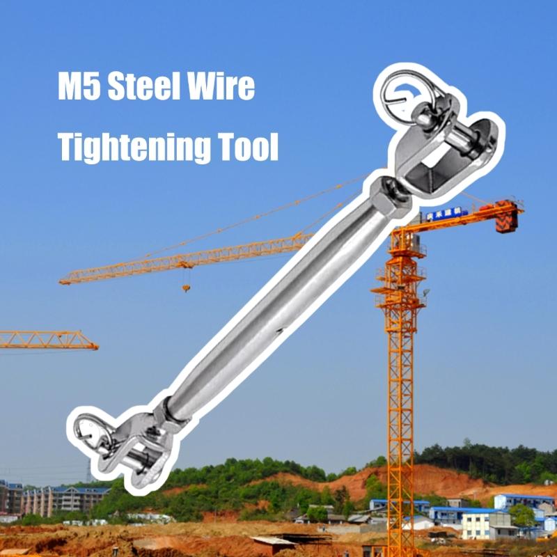 5 Stück 304 Edelstahl Spannschrauben Gabel und Gabel Schäkel Spannschloss Spannbeschläge für Bühnenbeleuchtung Zelt Sicherheitsseil