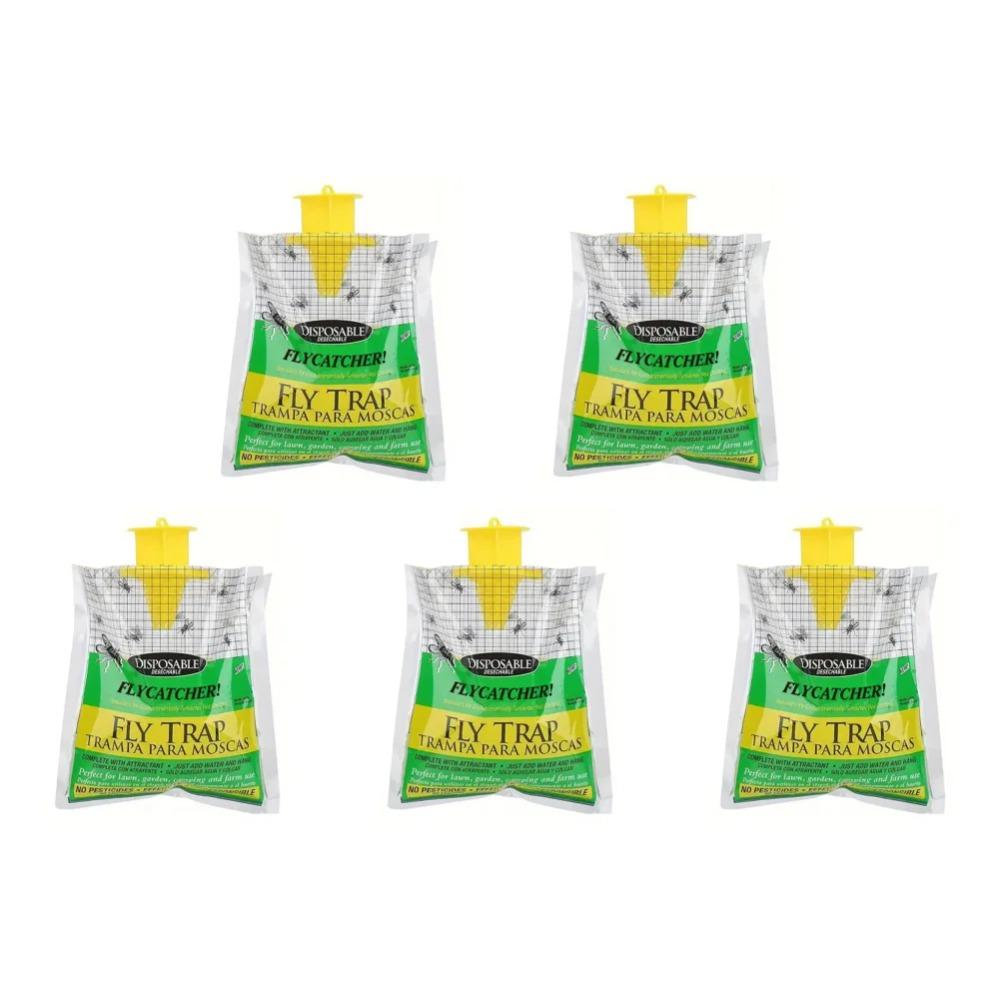 Trappola per mosche sospesa all'aperto Cacciatore di mosche naturale pre-esca Monouso Stalla per cavalli Ranch Cattura mosche Borsa per attirare mosche Strumento repellente per mosche da fattoria