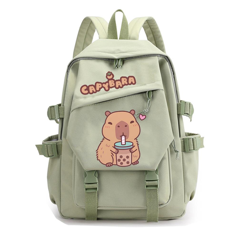New Kapibara Cute Cartoon Peripheral Printing Student Schoolbag Cross-border Trend Burden Reduction Large-capacity Backpack