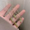Vintage Bamboo Earrings Chinese Style Copper Ear Drops Long Fringe Green Bamboo Ear Thread