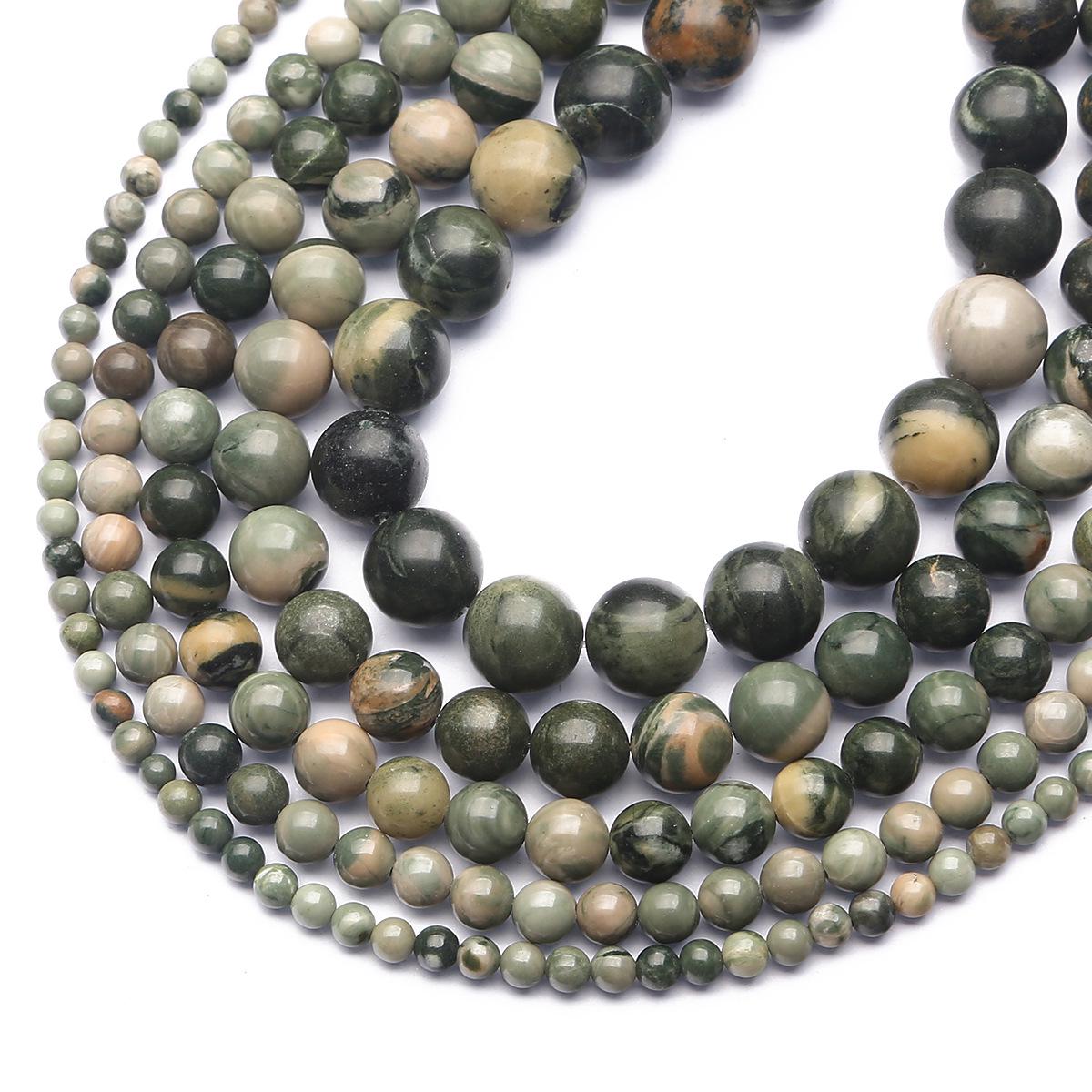 

Luminous Green Stone and Wood Beads for DIY Bracelets & Necklaces Natural Green Wood Stone 4mm Beads, 38cm strand