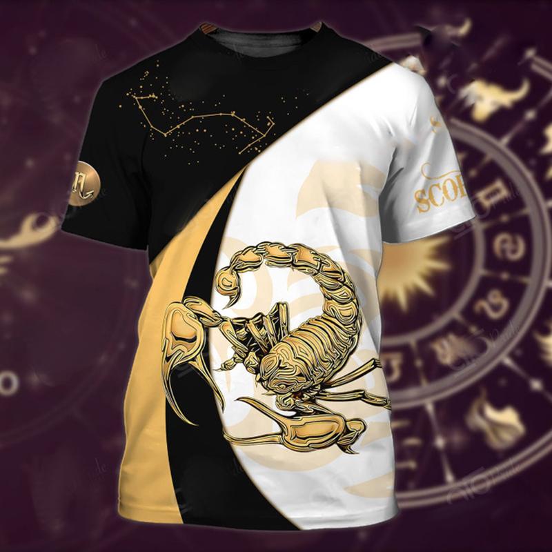 

Мужская футболка с изображением животных, летняя футболка с короткими рукавами и скорпионом, забавные футболки с 3D принтом, модная повседневная мужская спортивная рубашка, мужская одежда большого размера 6XL