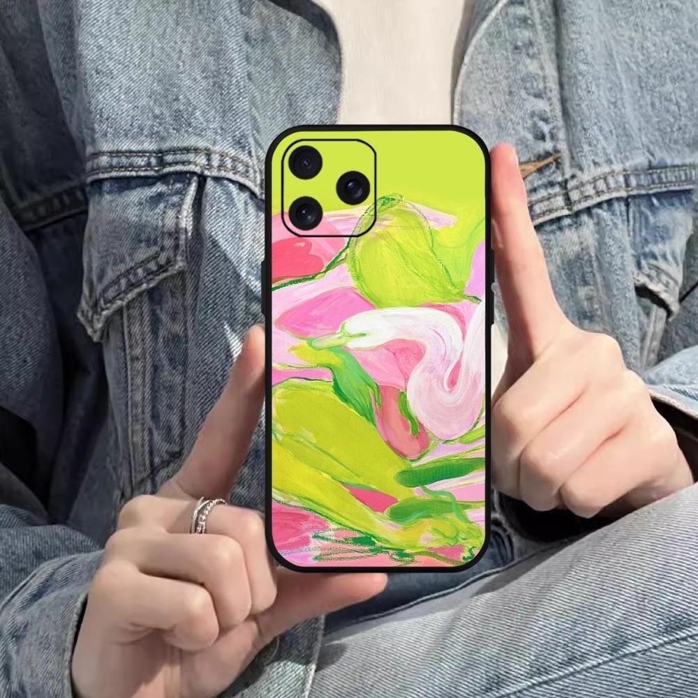 

Amybeager Art Phone Case For iPhone Mini 11 12 13 14 15 Pro XS Max X Plus SE XR Black Soft Shell iPhone12mini