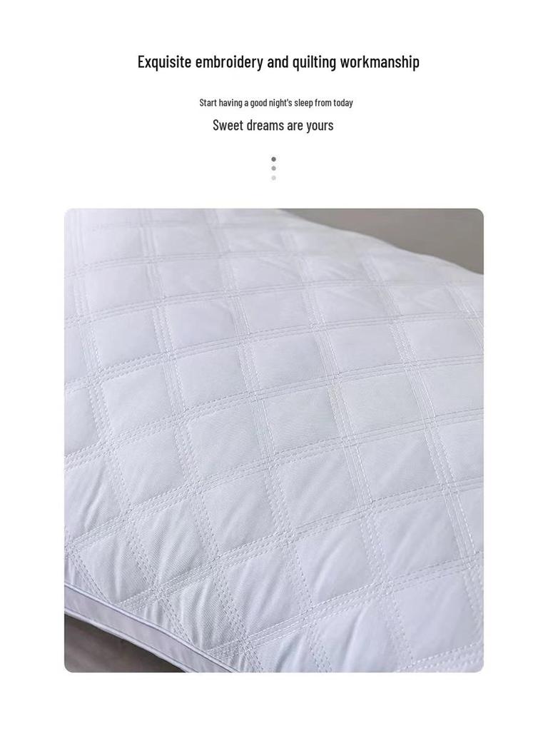 Luxury Five-Star Hotel Neck Protection Pillow - Ultra-Soft Feather Velvet, Perfect for Better Sleep In Dormitories; Resilient and Non-Collapsing.