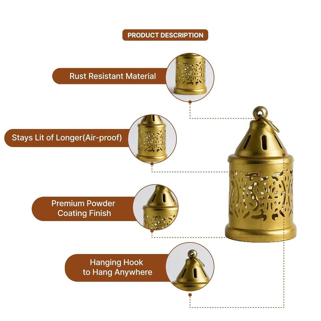 Set of 2 Candle Holder for Home Decor | Diwali Decoration for Home | Tealight Holder | Metal Candle Stand (Set of 2; Dia 6 X H 11 Cm)