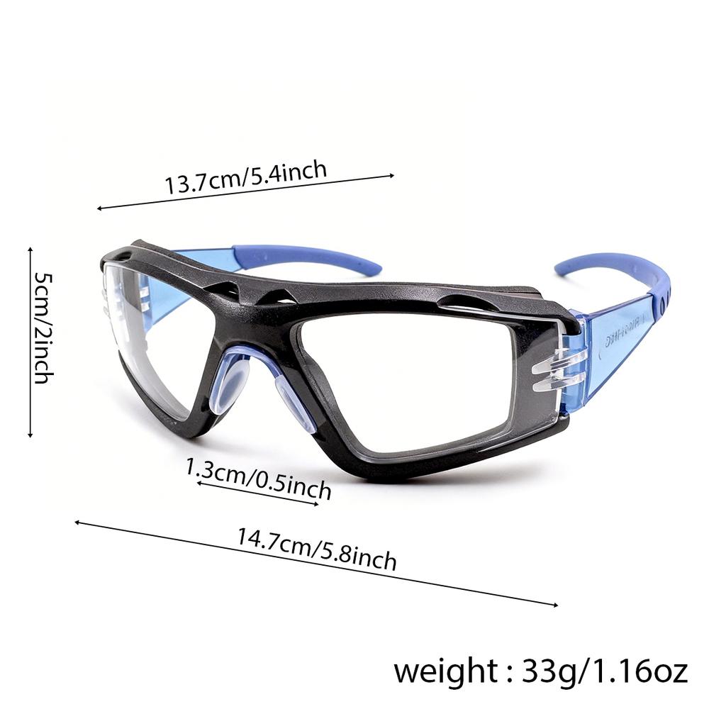 2PCS Safety Goggles Anti-Impact Anti-Splash Clear Lens Anti-Scratch Comfortable Frame Eye Protection Lab Construction Cycling