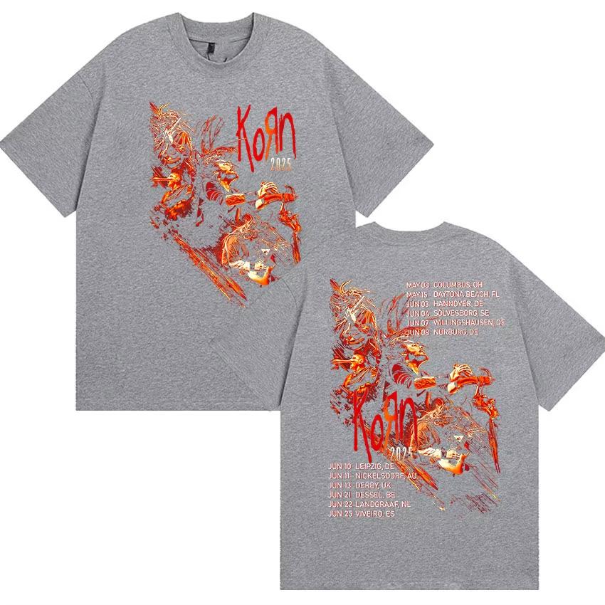Korn Turné Album 2026Merch Tričko Pánské Dámské Retro Módní Oblečení Bavlněná Trička Punk Gotické Krátký Rukáv Tričko
