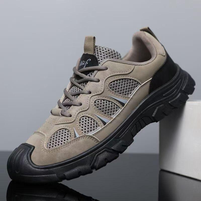 Spring Casual Sports Shoes Thick-soled Hollowed-out Breathable Outdoor Tooling Shoes Men's Work Labor Insurance Shoes Men