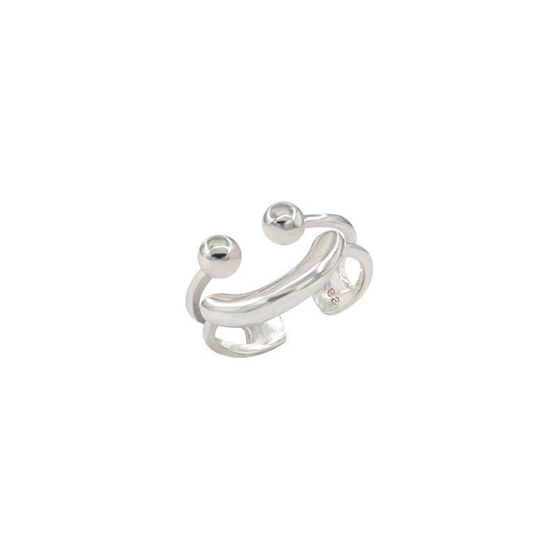 Smiley Adjustable Open Ring for Women - Trendy Niche Design, Perfect for Index Finger.
