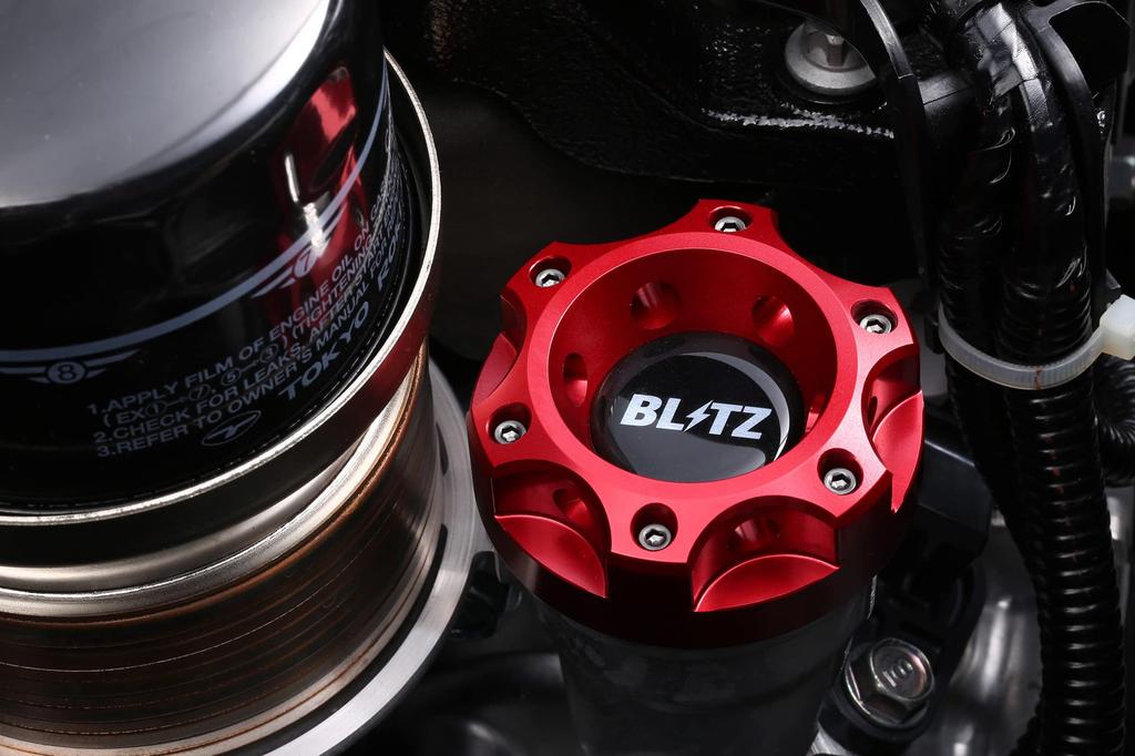 BLITZ Oil Filler Cap, Aluminum, Red, for GR86, 86, BRZ, ZN6, ZN8, ZC6, and ZD8 (Part Number: 13852)