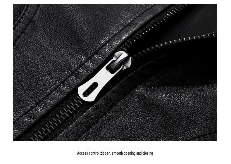 2025 Slim Fit Men's Leather Jacket - Youthful Trend, Autumn/Winter Korean Style, Handsome Plus Size Fashion Coat