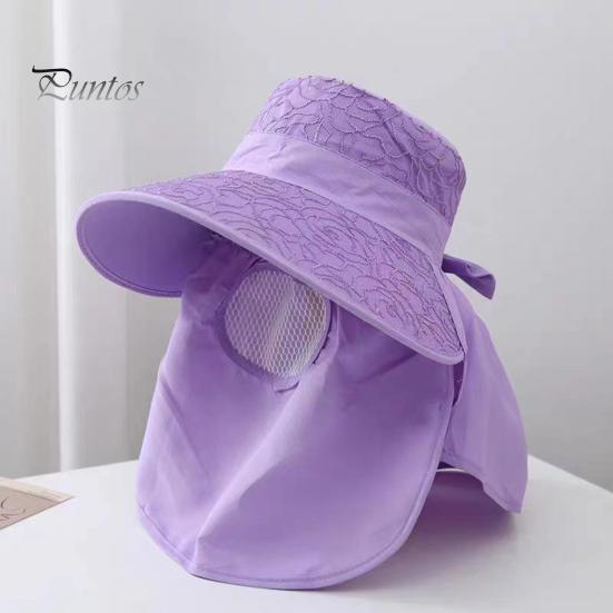 Wide Brim Sun Hat High-Density Sunscreen Fabric UPF50+ Protection Neck And Chin Cover Fisherman Shawl Face Guard Design Outdoor Summer