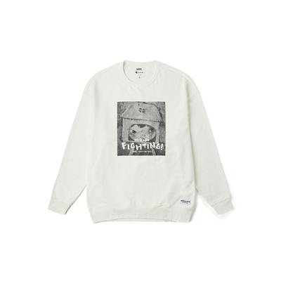 Vans X Hirono Collaboration Round Neck Drop Shoulder Simple Long Sleeve Sweatshirt Unisex Sweatshirt Off-White VN000KPJFS8