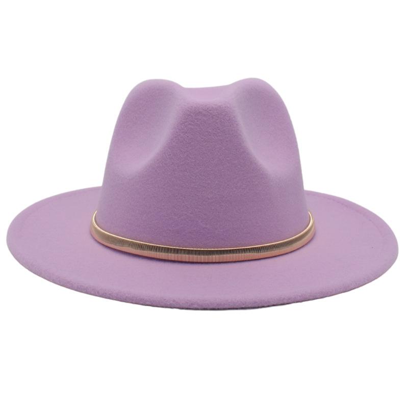 European And American Cashmere Top Hat Gold Ring Accessories Fashion Jazz Hat Four Seasons Popular Felt Hat Gentleman Lady Big Edge Hat (