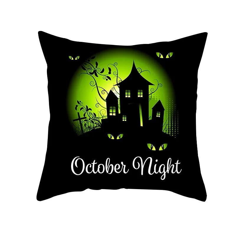 Home Decor Halloween Pumpkin Cushion Cover Trick or Treat Farm Print Sofa Cushion Cover X Funda De Almohada