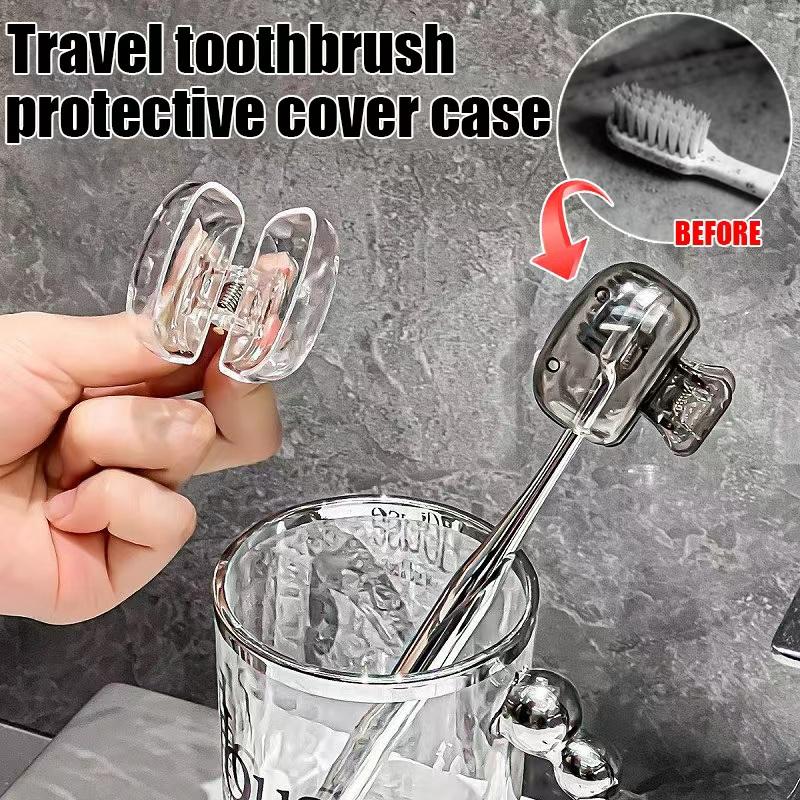 1/2/4pcs Toothbrush Head Cover Clips Portable Travel Dustproof Protector Cap Bathroom Camping Storage Box Accessories