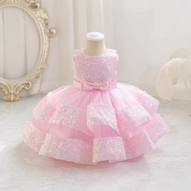 Mädchen Pailletten Prinzessinnenkleid Kinder Geburtstagsparty Formelles Auftrittskleid