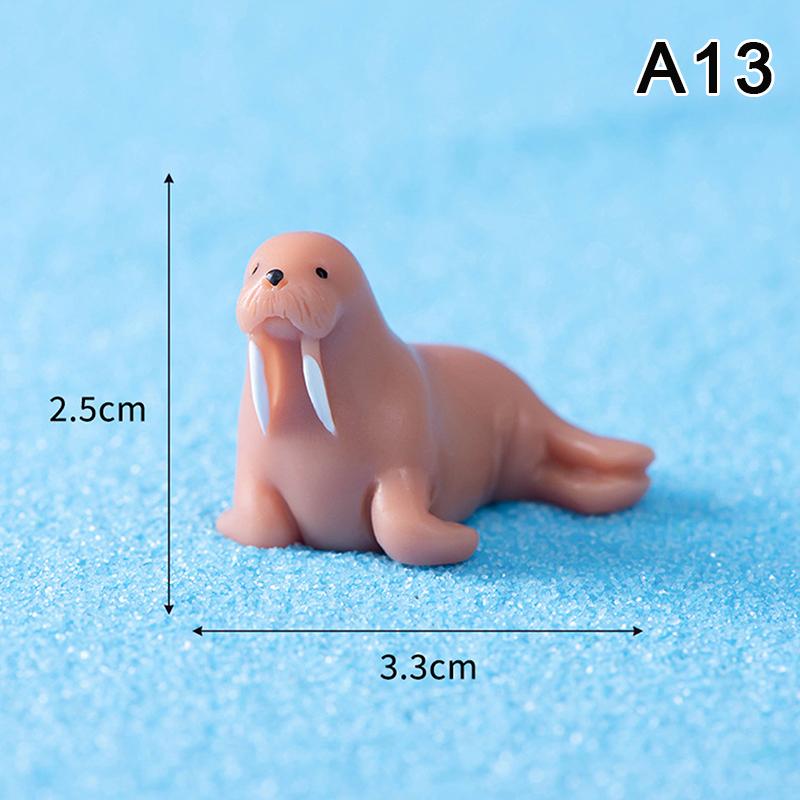 Mini Ocean Figurine Resin Ornaments Cute Marine Life Sea Animals Tiny Statue Aquarium Home Desktop Micro Landscape Decor