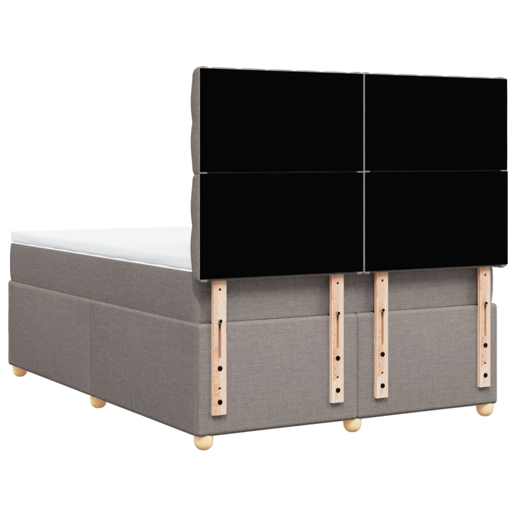 Vidaxl Letto Continentale Con Materasso, Taupe, Tessuto, 140X200 Cm