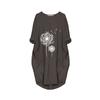 Women's Casual Loose Fit Pullover Dress with Round Neck and Pockets Featuring Printed Floral Design Comfortable Everyday Wear
